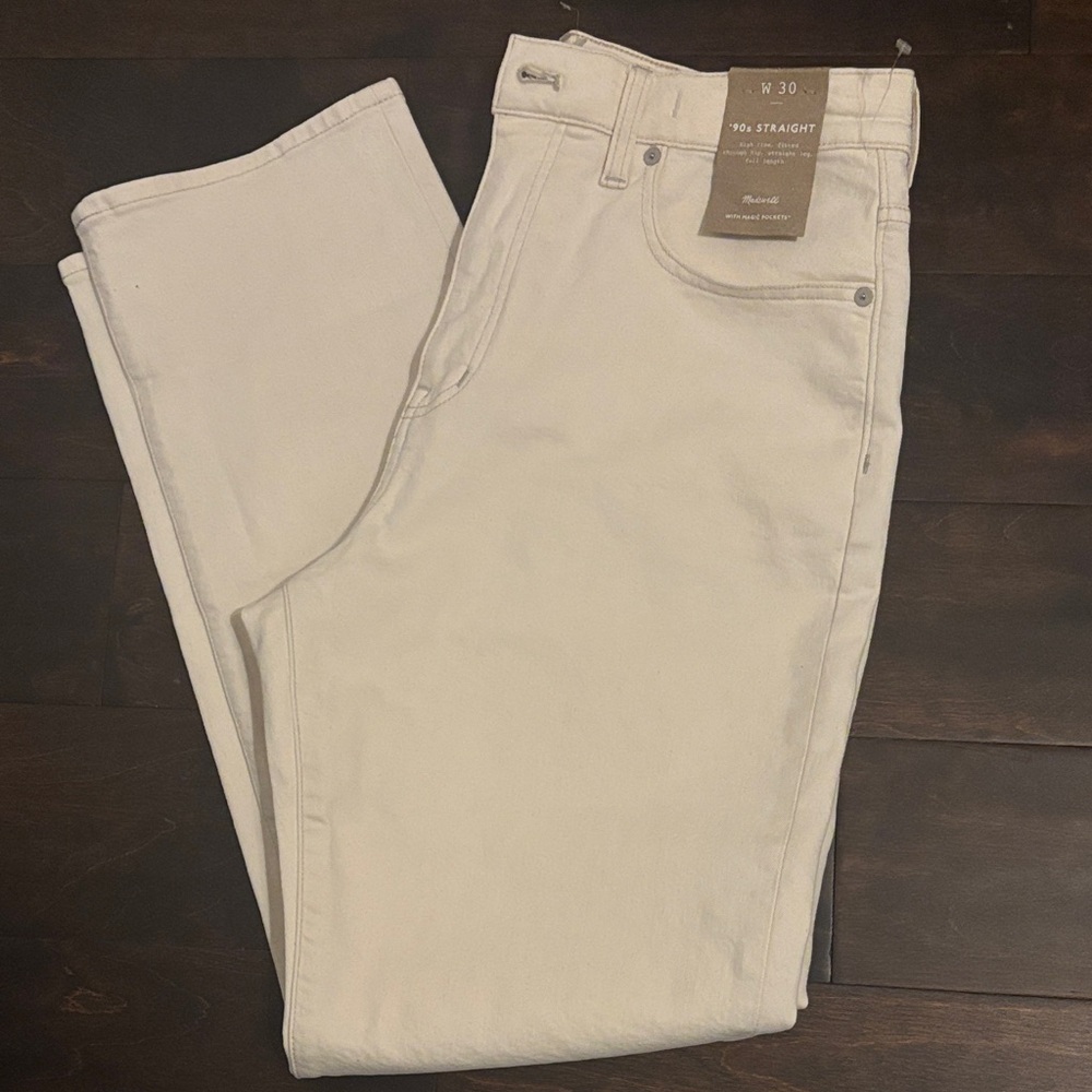 Madewell Cream '90s Straight Jeans